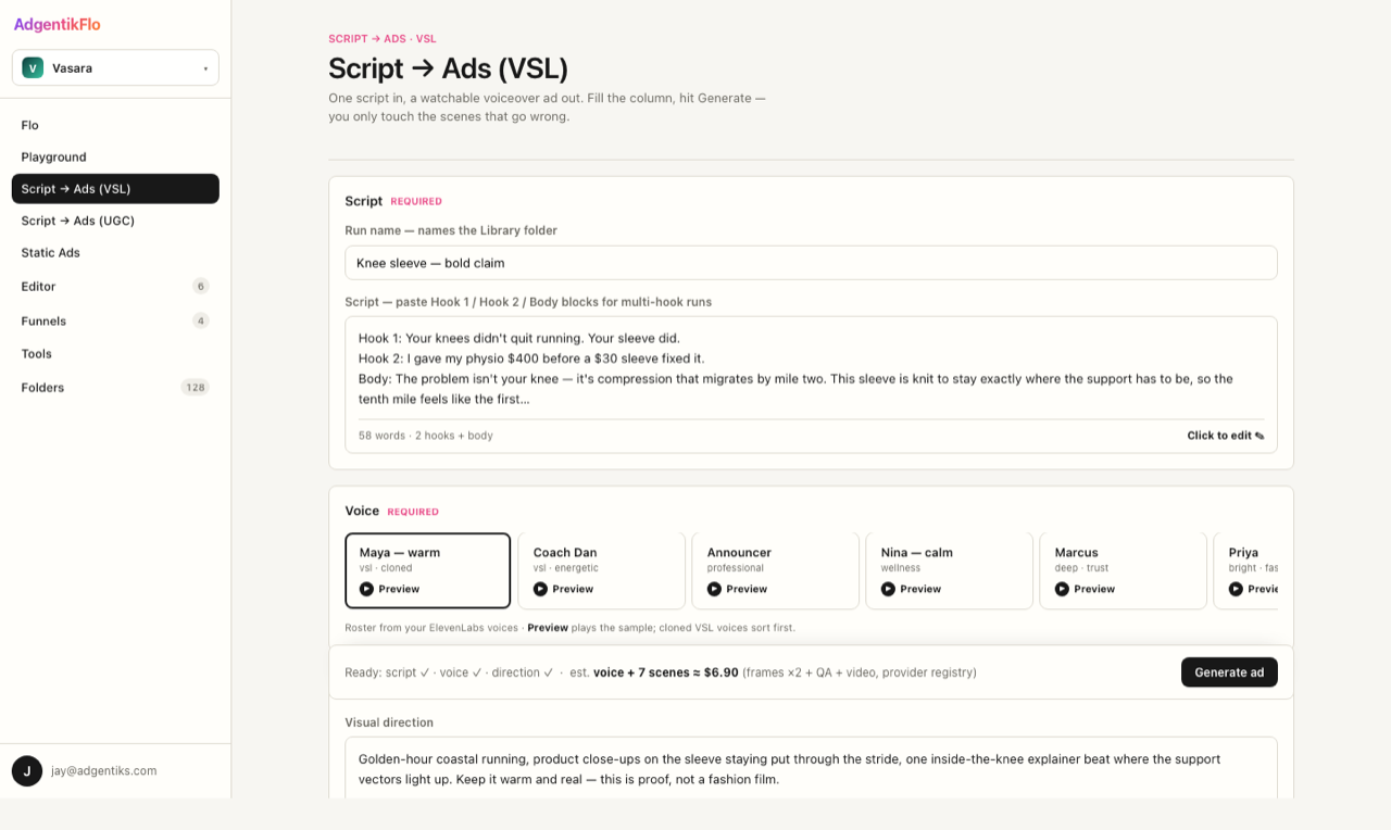 Script to Ads builder